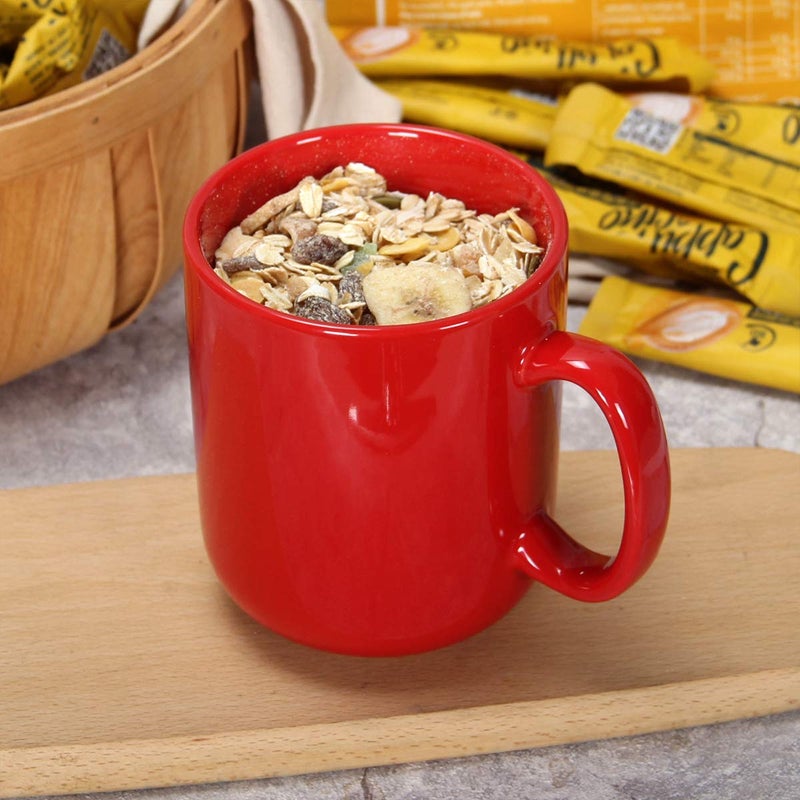 Smilatte 20 OZ Large Coffee Mug, M016 Plain Ceramic Boss Big Tea Cup with Handle for Dad Men, Red - Image 2
